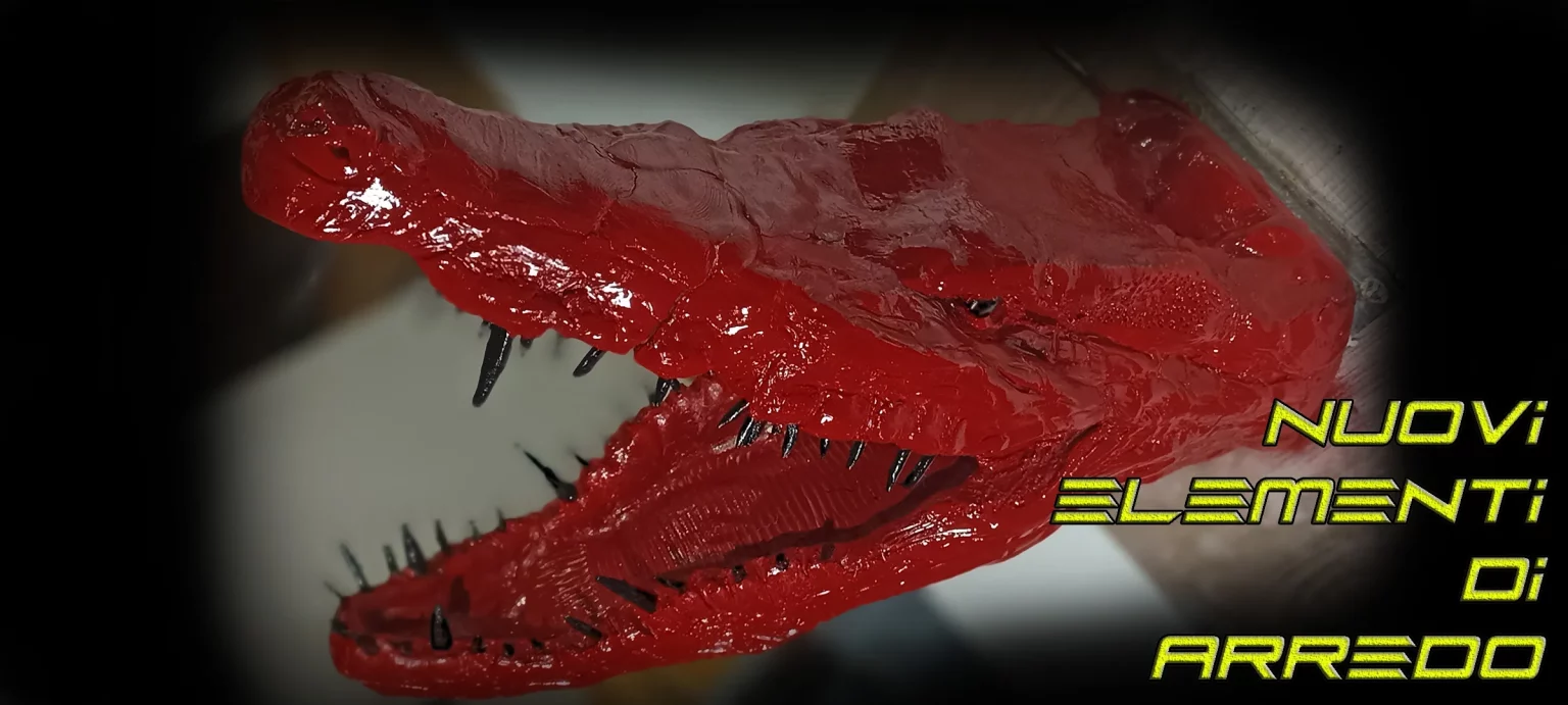 Coccodrillo scultura in creta
