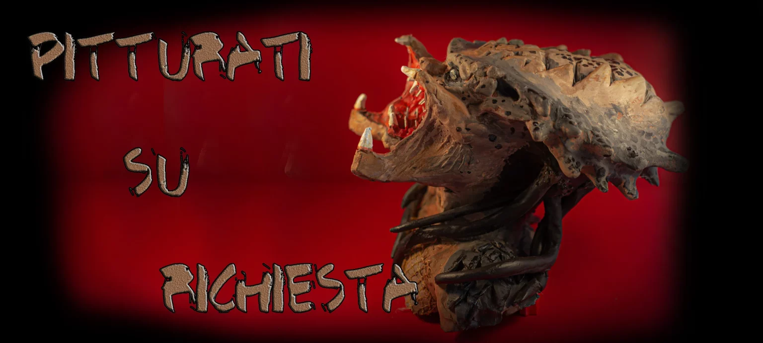 Testa di predator dipinta a mano