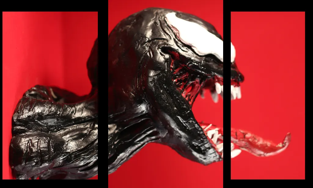 Testa di Venom in creta vista da profilo