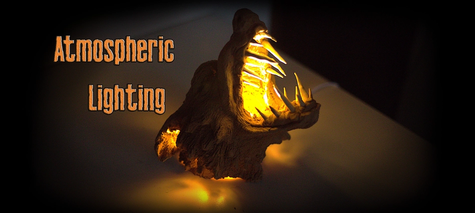 artistic clay wolf head lamp